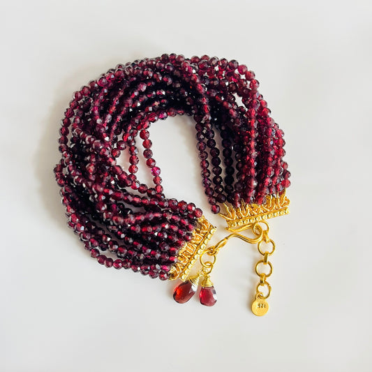 Garnet Multi-Strand Beaded Bracelet
