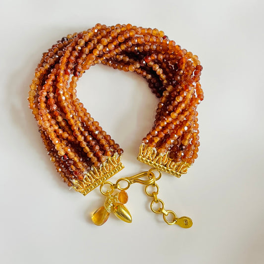 Sunstone Multi-Strand Beaded Bracelet