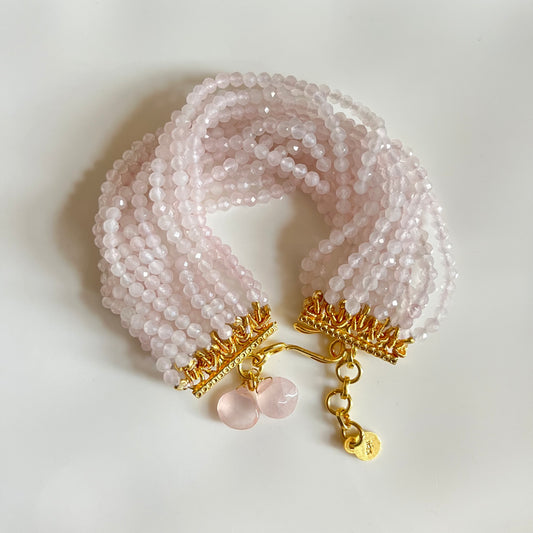 Rose Quartz Multi-Strand Beaded Bracelet