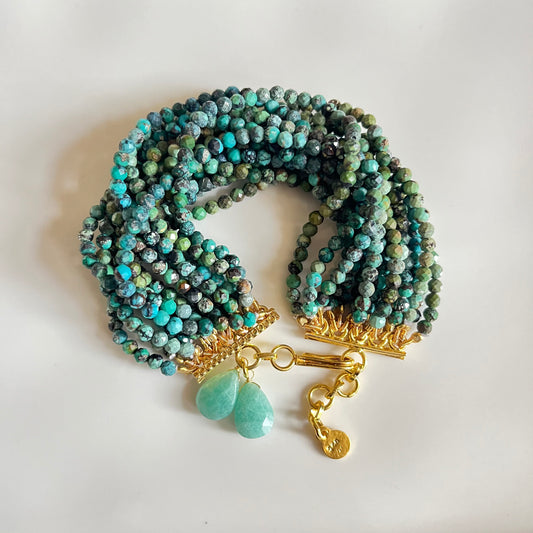 Turquoise Multi-Strand Beaded Bracelet