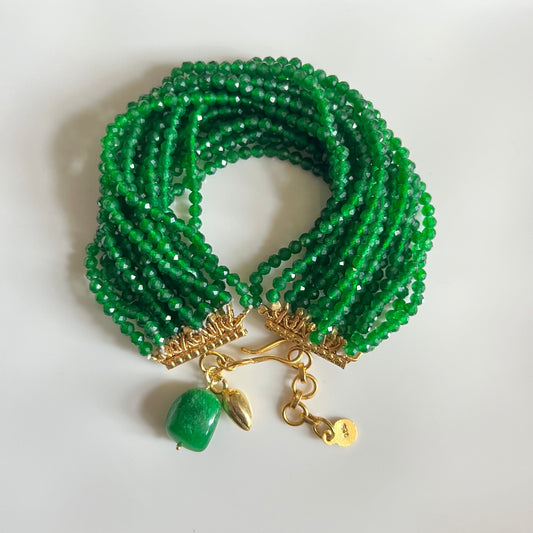 Green Onyx Multi-Strand Beaded Bracelet
