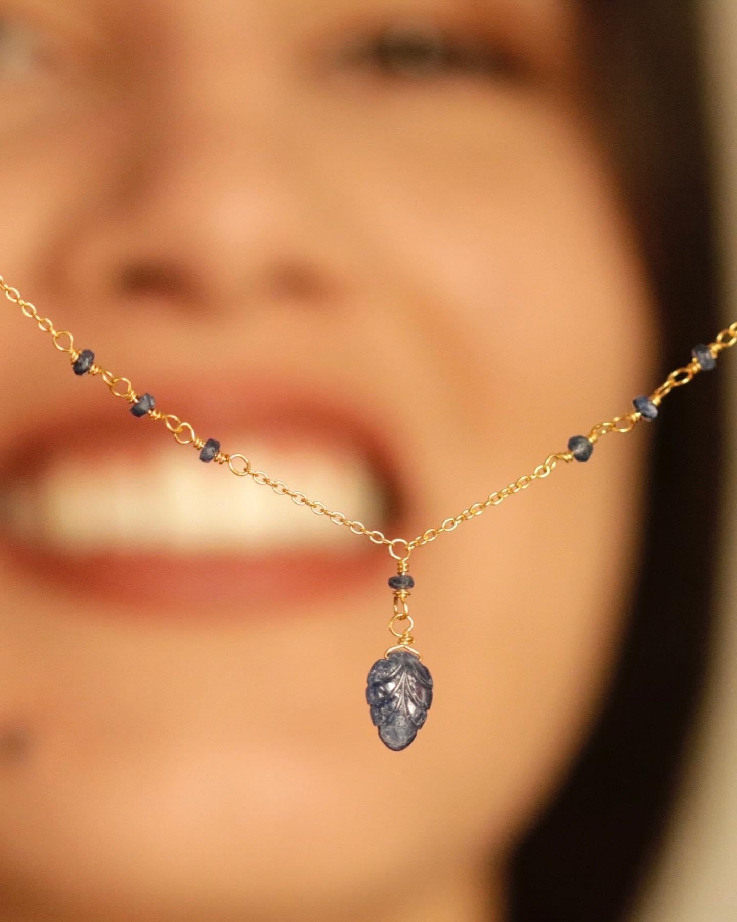 Dainty Sapphire Chain Necklace