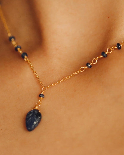 Dainty Sapphire Chain Necklace