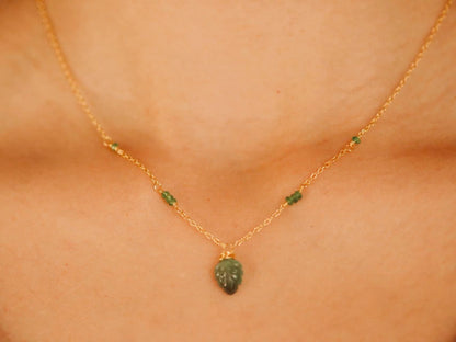 Dainty Emerald Chain Necklace