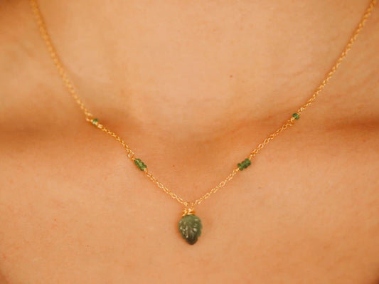 Dainty Emerald Chain Necklace