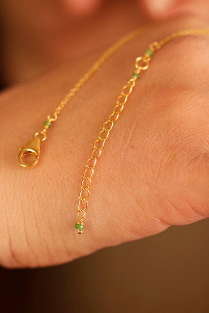 Dainty Emerald Chain Necklace