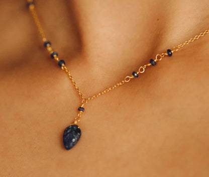 Dainty Sapphire Chain Necklace