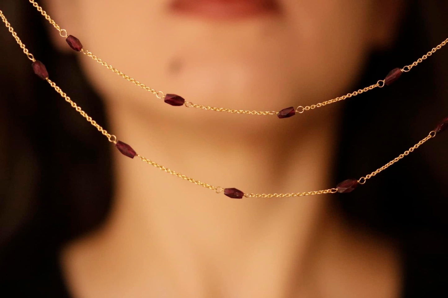 Garnet Layered Necklace