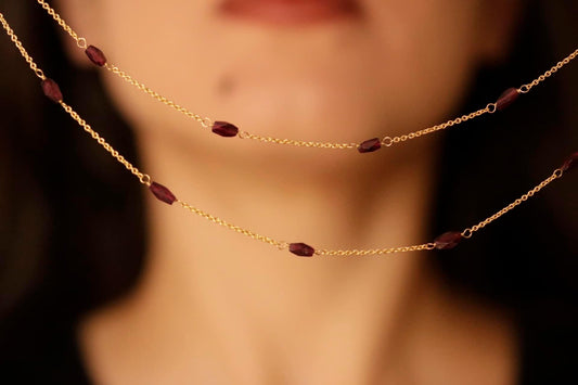 Garnet Layered Necklace