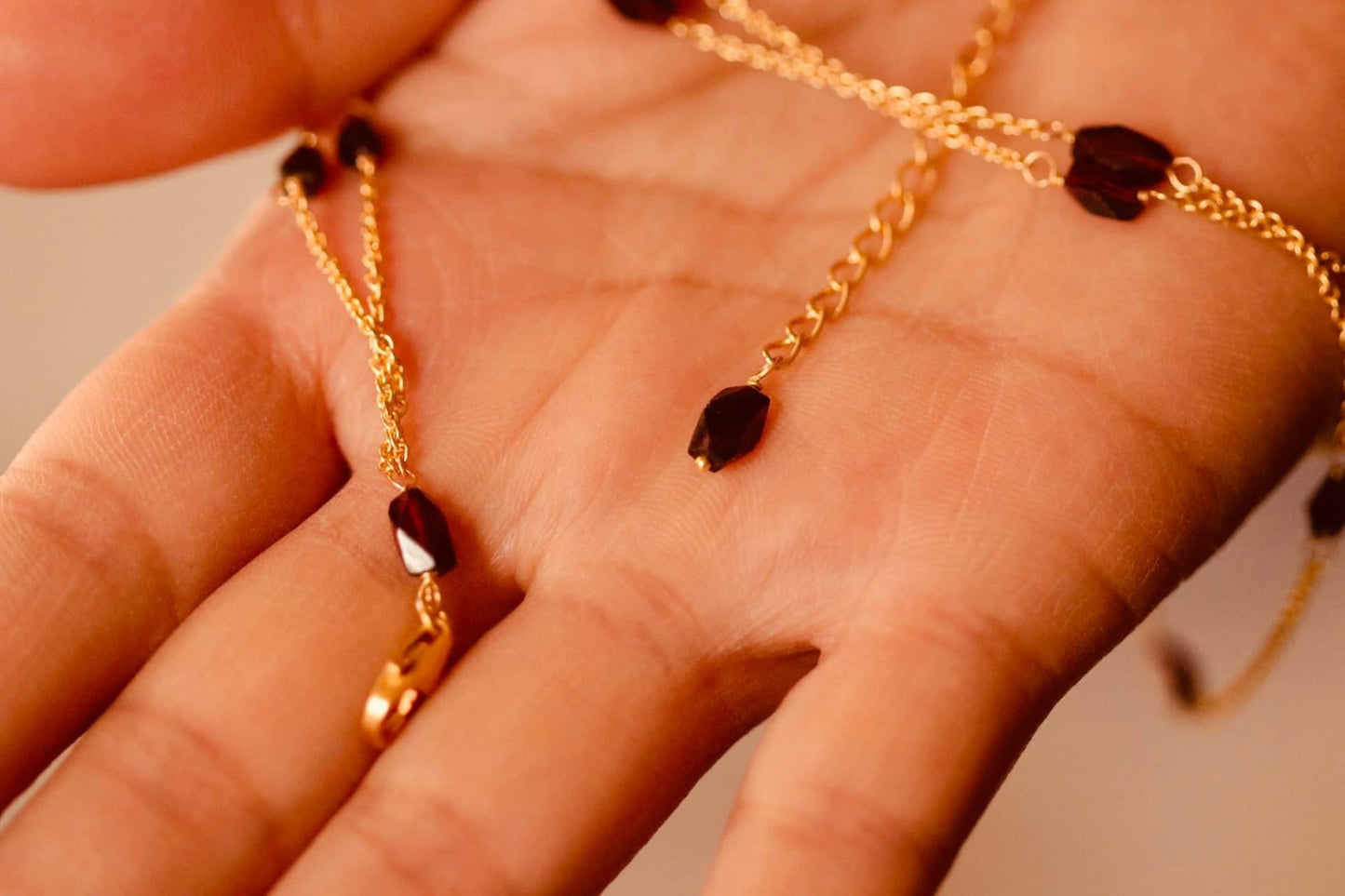 Garnet Layered Necklace