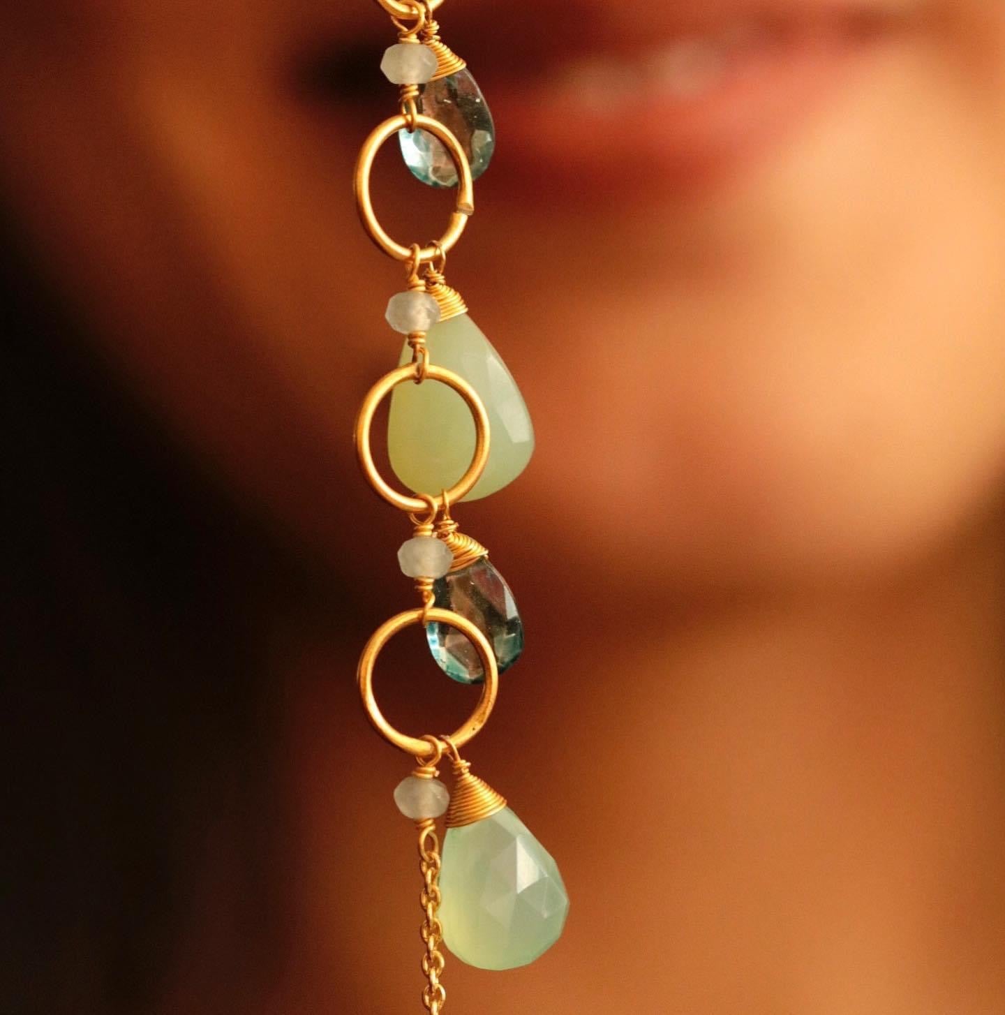 Blue Chalcedony Sparkler Necklace