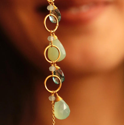 Blue Chalcedony Sparkler Necklace