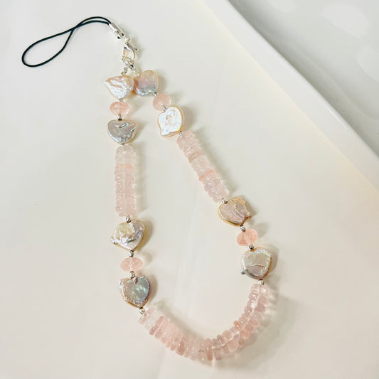 Rose Quartz Phone/Bag Charm/Wristlet