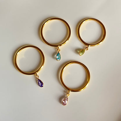 Pear Charm Ring