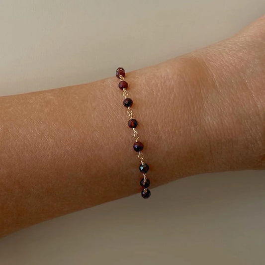 Garnet Link Bracelet