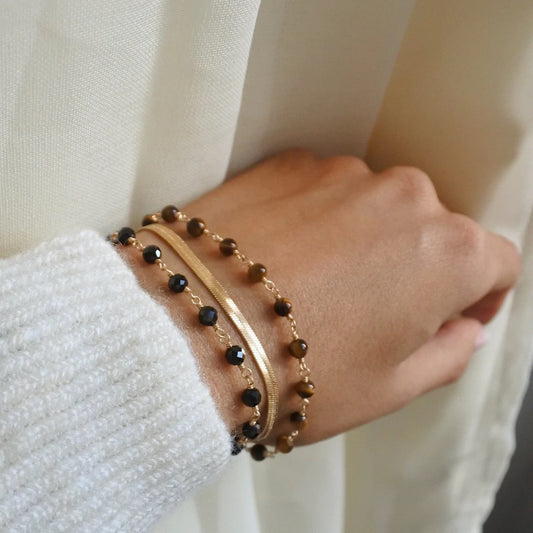 Black Spinel Link Bracelet