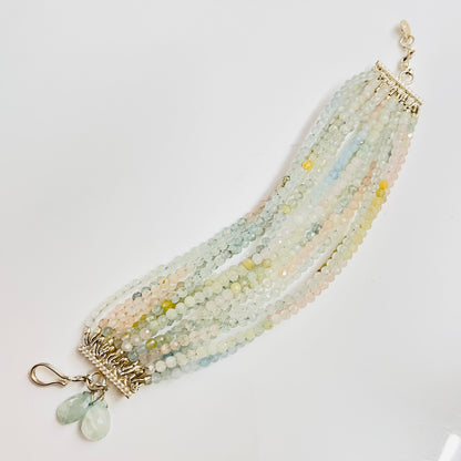 Aquamarine Multi-Strand Beaded Bracelet