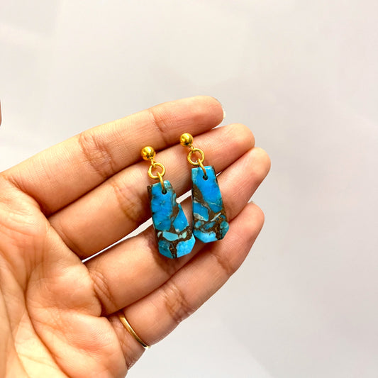 Sky Blue Copper Turquoise Earrings