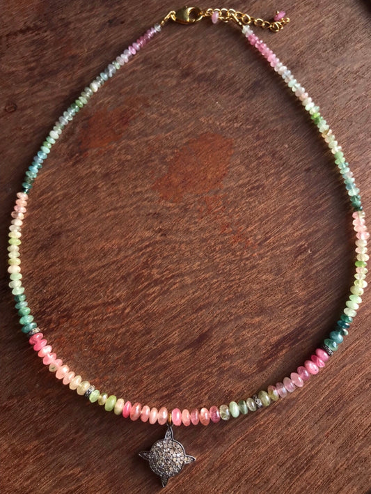 Tourmaline Star Beaded Necklace