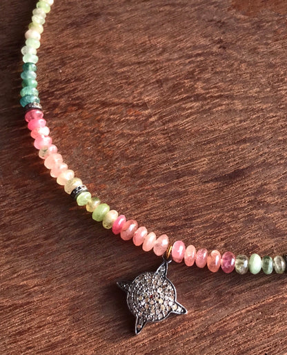 Tourmaline Star Beaded Necklace