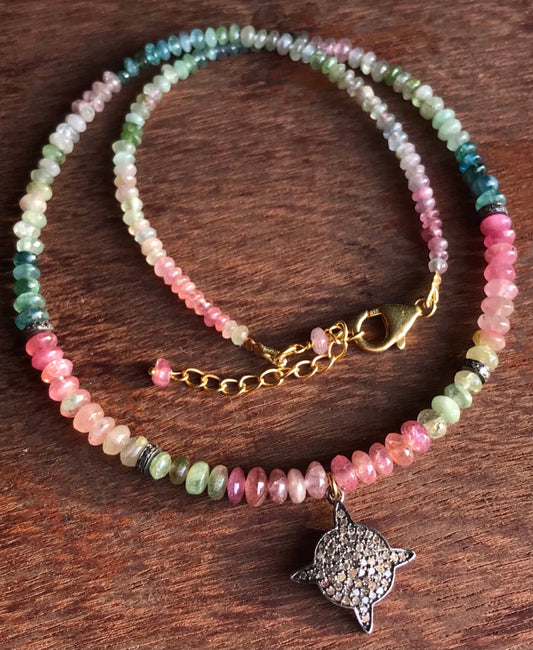 Tourmaline Star Beaded Necklace