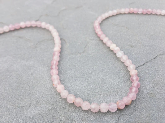 Dainty Rose Quartz Beaded Necklace