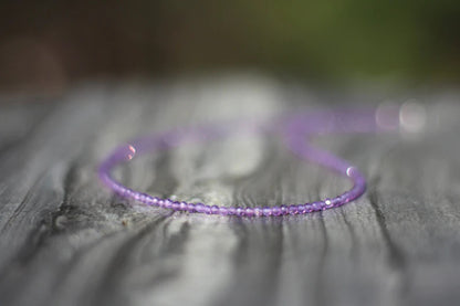 Dainty Amethyst Beaded Necklace