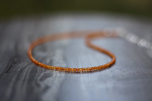 Dainty Carnelian Beaded Necklace