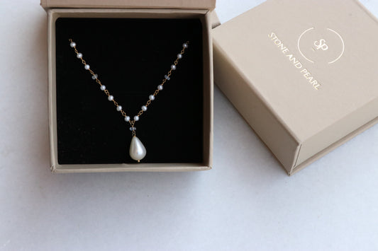 Fresh Water Pearl And Moonstone Necklace