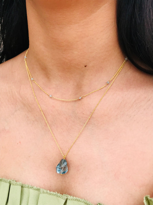 Blue Topaz And Aquamarine Necklaces
