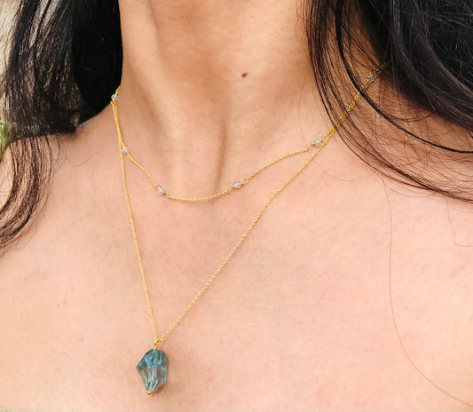 Blue Topaz And Aquamarine Necklaces
