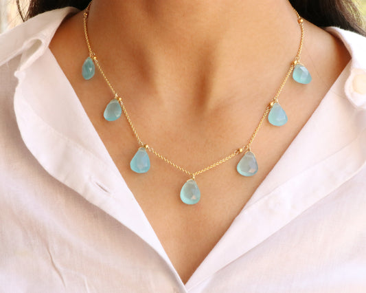 Blue Chalcedony Necklace