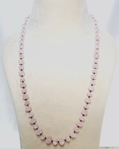 Rose Quartz Melon Necklace