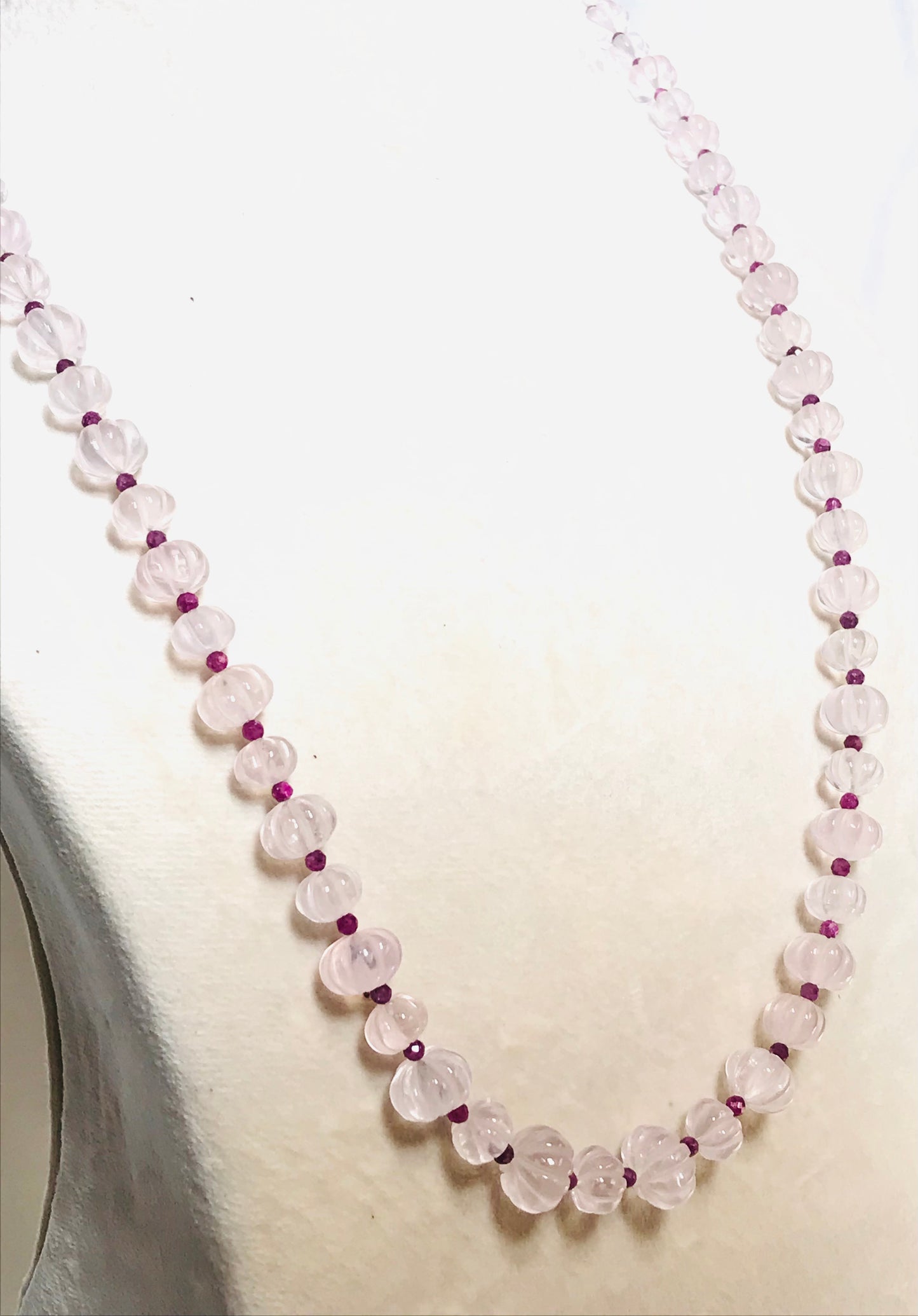 Rose Quartz Melon Necklace