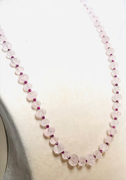 Rose Quartz Melon Necklace