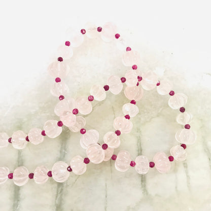 Rose Quartz Melon Necklace