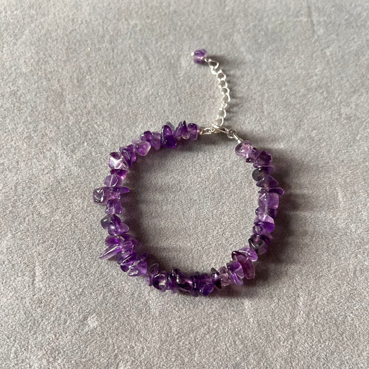 Raw Amethyst Beaded Bracelet
