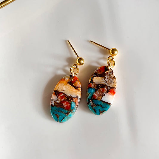 Sky Blue Copper Turquoise Earrings