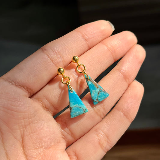 Sky Blue Copper Turquoise Earrings