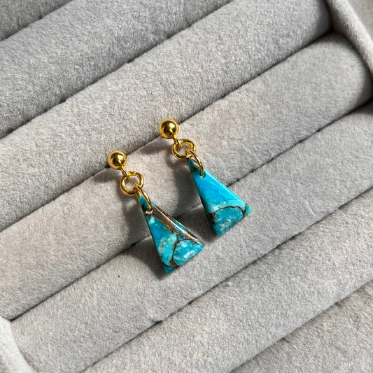 Sky Blue Copper Turquoise Earrings