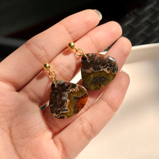 Crazy Lace Agate Earrings