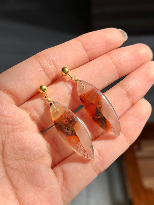 Turkey Pseudomorph Stick Agate Earrings