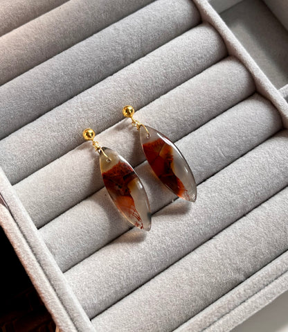 Turkey Pseudomorph Stick Agate Earrings