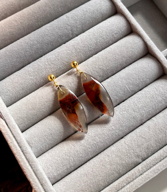 Turkey Pseudomorph Stick Agate Earrings