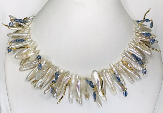 Pearl And Kyanite Necklace