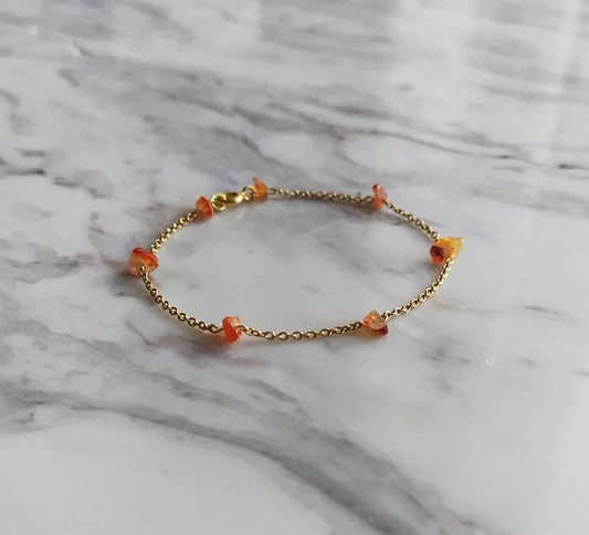 Raw Carnelian Chain Bracelet