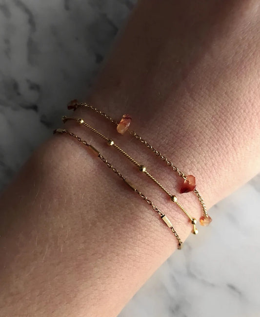 Raw Carnelian Chain Bracelet