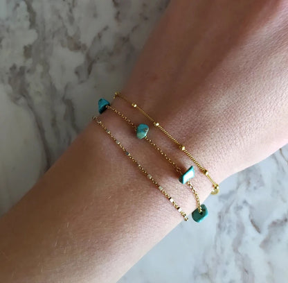 Raw Turquoise Chain Bracelet