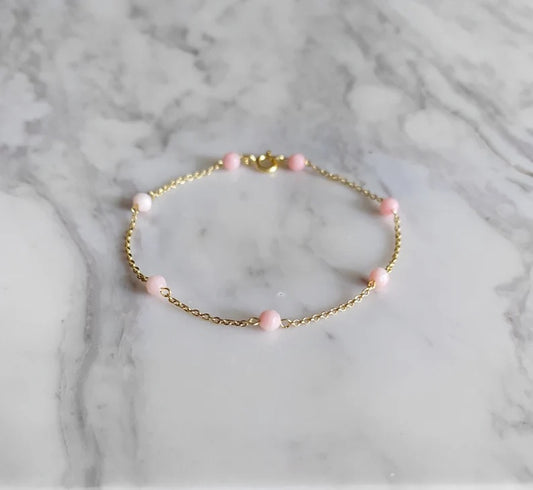 Pink Opal Chain Bracelet