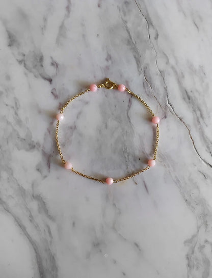 Pink Opal Chain Bracelet